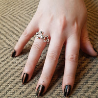 Silver Atomic Sphere Ring