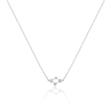 18ct White Gold Atomic Micro Diamond Necklace