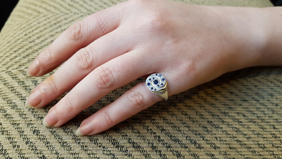 Galaxy Sapphire Signet Ring