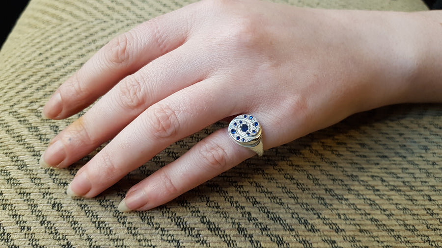 Galaxy Sapphire Signet Ring