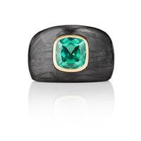 Lagoon Tourmaline Carbon Fibre Ring