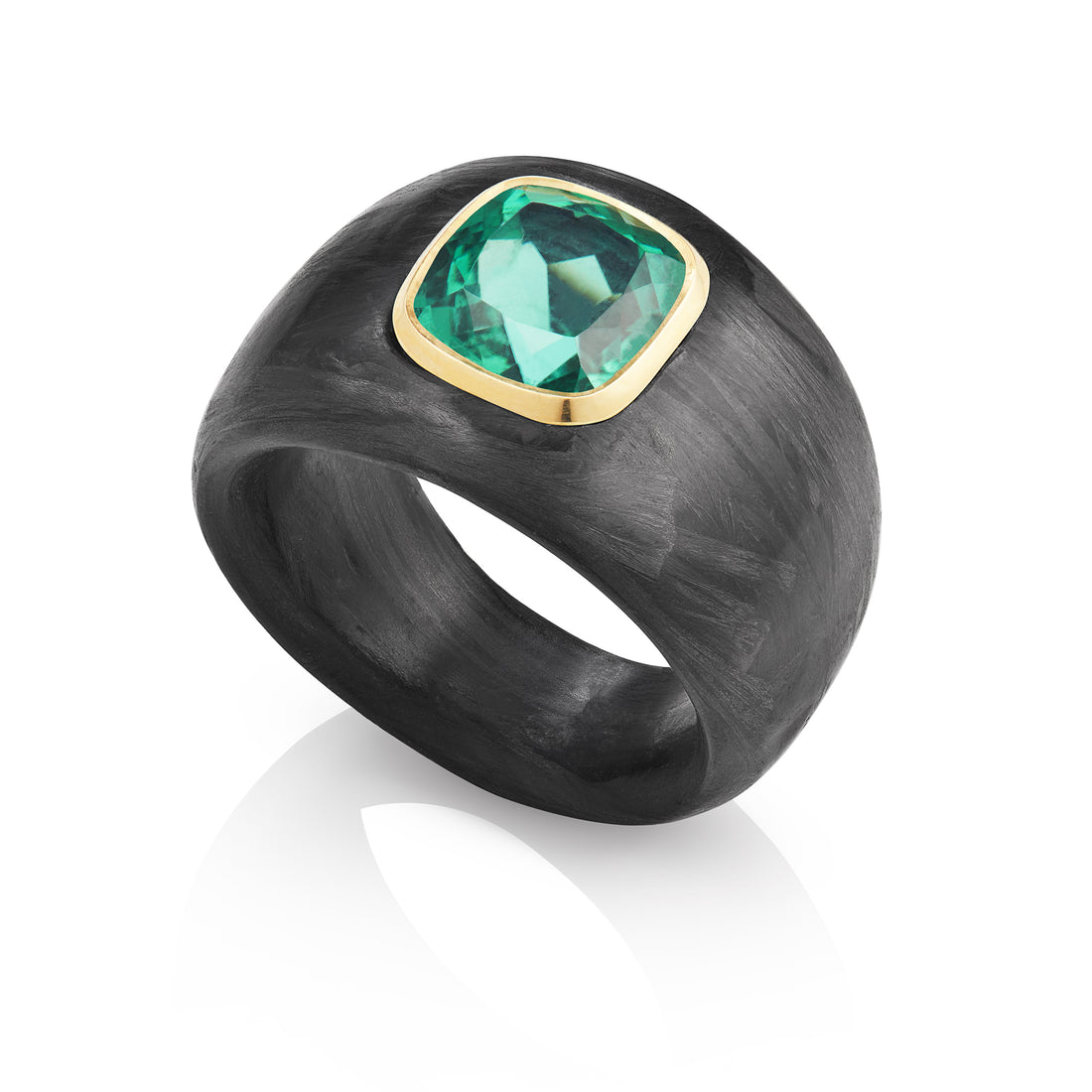 Lagoon Tourmaline Carbon Fibre Ring