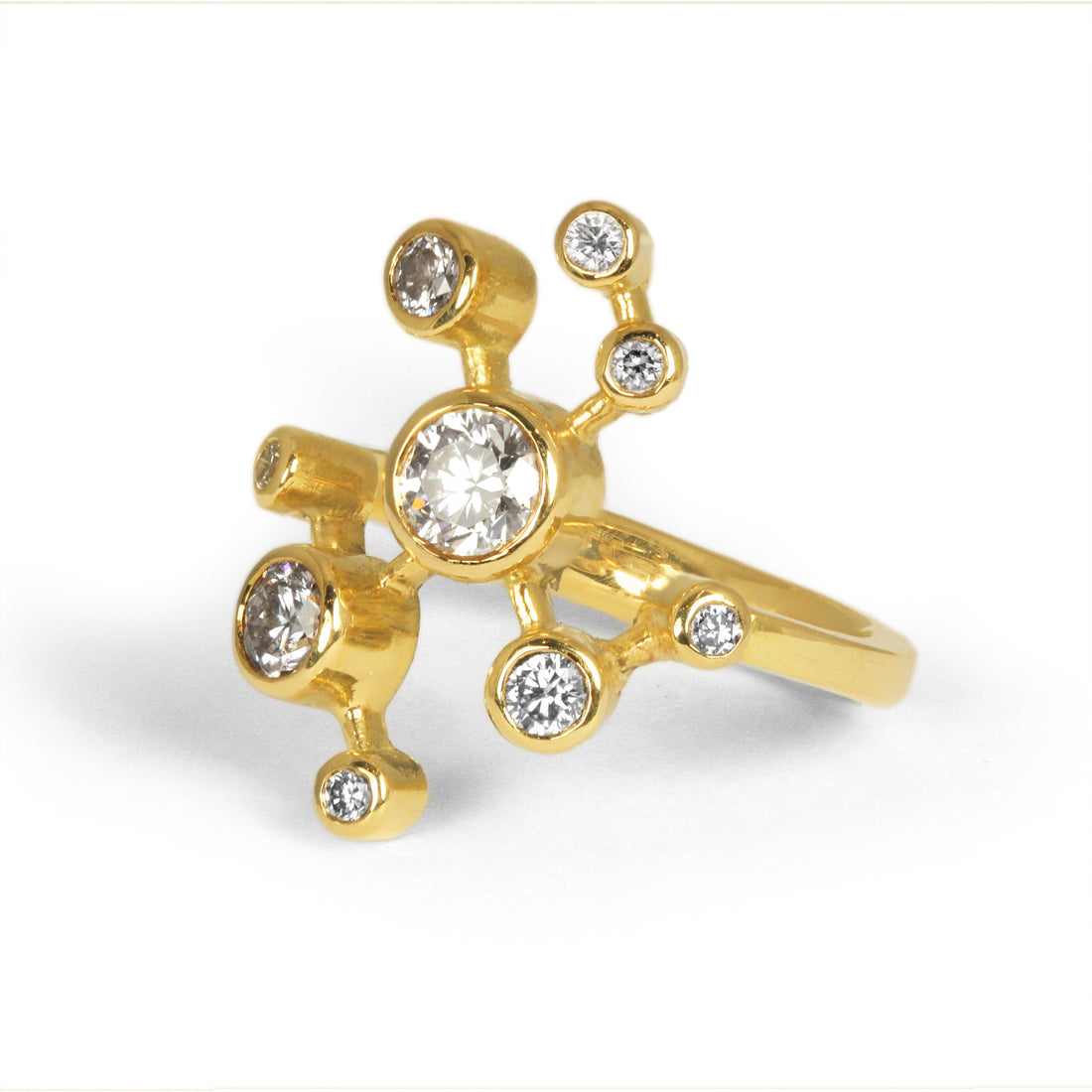 Half Dendritic Diamond Ring