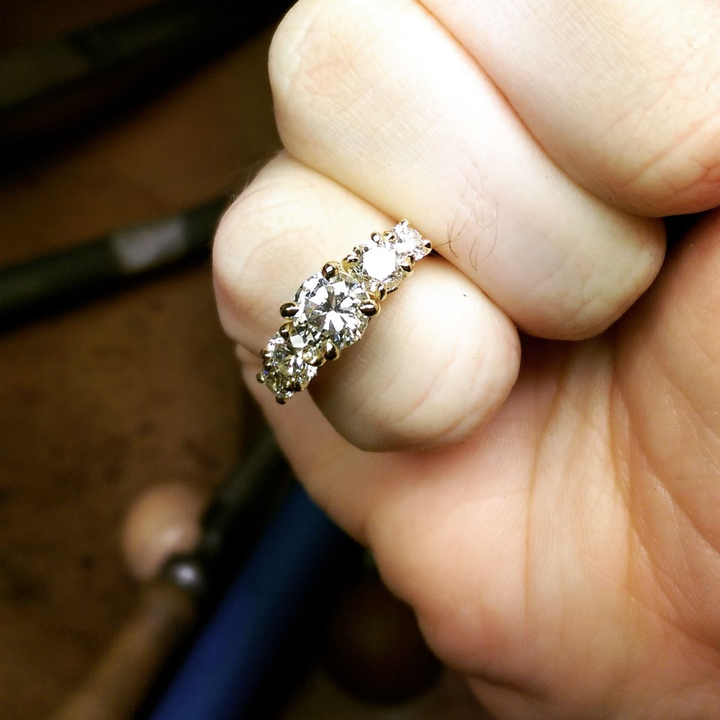 5 Diamond Engagement Ring in 18ct Yellow Gold