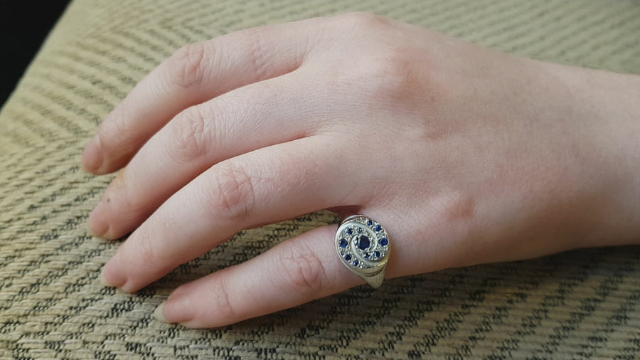 Galaxy Sapphire Signet Ring