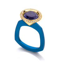 Titanium Magenta Sapphire Cone Ring