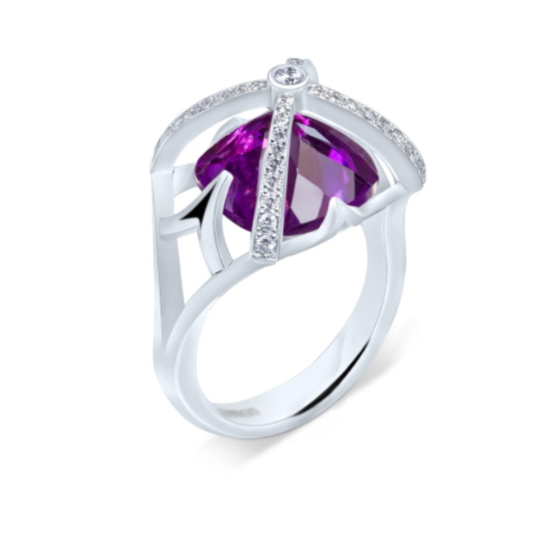 Amethyst Vaulted Arch Ring