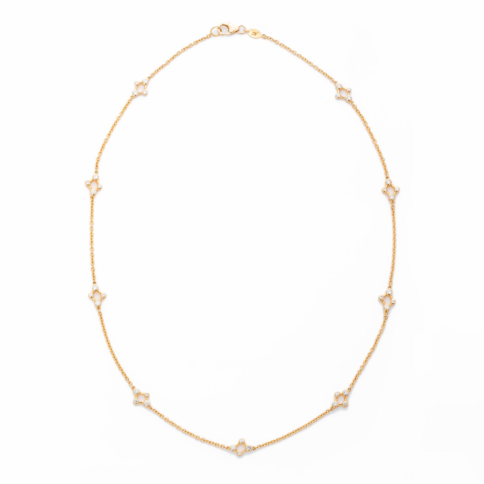 18ct Yellow Gold Atomic Infinity Diamond Necklace – Alexander Davis