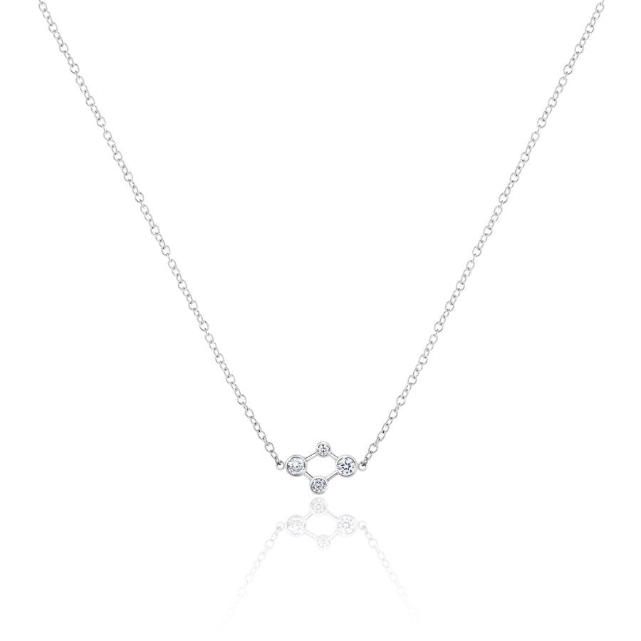 18ct White Gold Atomic Micro Diamond Necklace