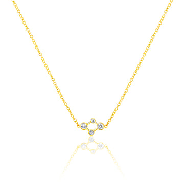 18ct Yellow Gold Atomic Micro Diamond Necklace