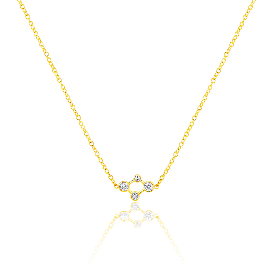 18ct Yellow Gold Atomic Micro Diamond Necklace
