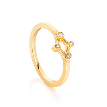 18ct Yellow Gold Atomic Micro Diamond Ring