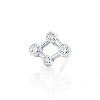 18ct White Gold Single Atomic Micro Diamond Stud