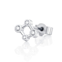 18ct White Gold Single Atomic Micro Diamond Stud