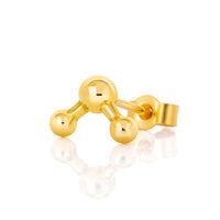 18ct Yellow Gold Single Atomic Sphere Stud