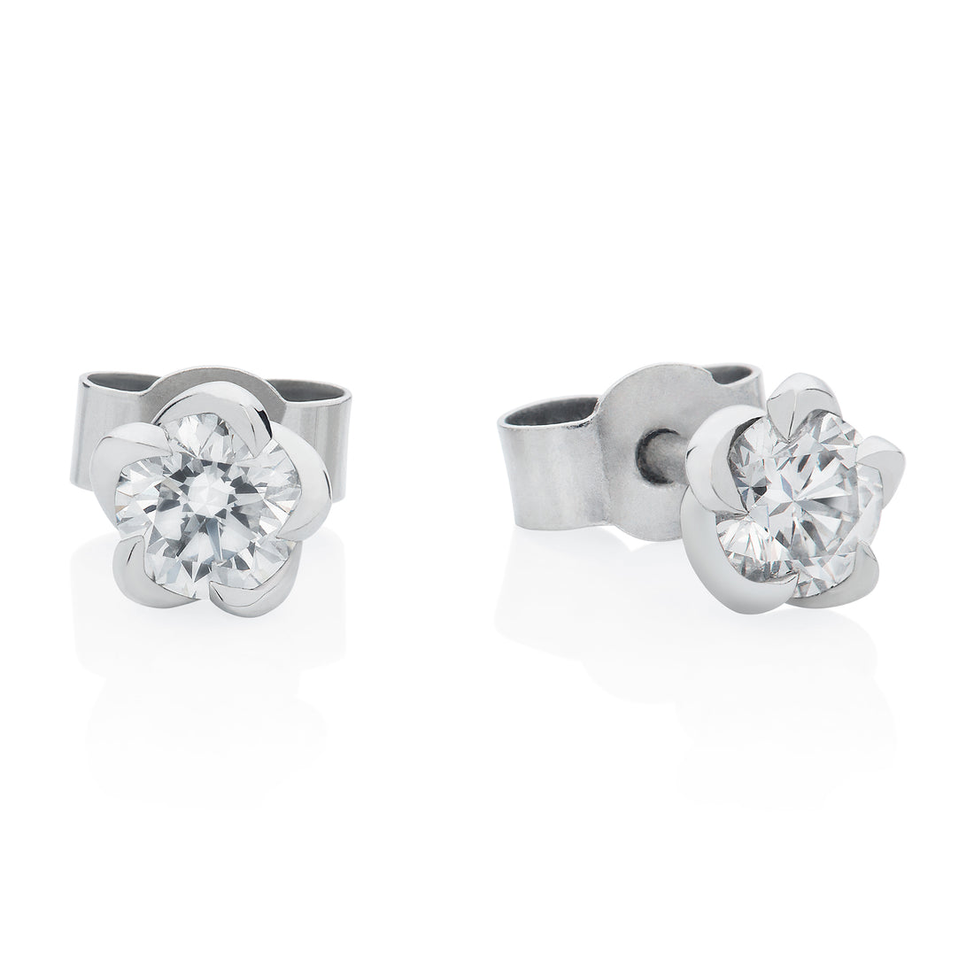 Platinum 0.54ct Deadly Nightshade Diamond Stud Earrings