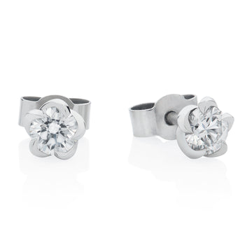 Platinum 0.54ct Deadly Nightshade Diamond Stud Earrings