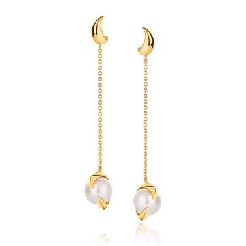 Deadly Nightshade Pearl Drop Earrings