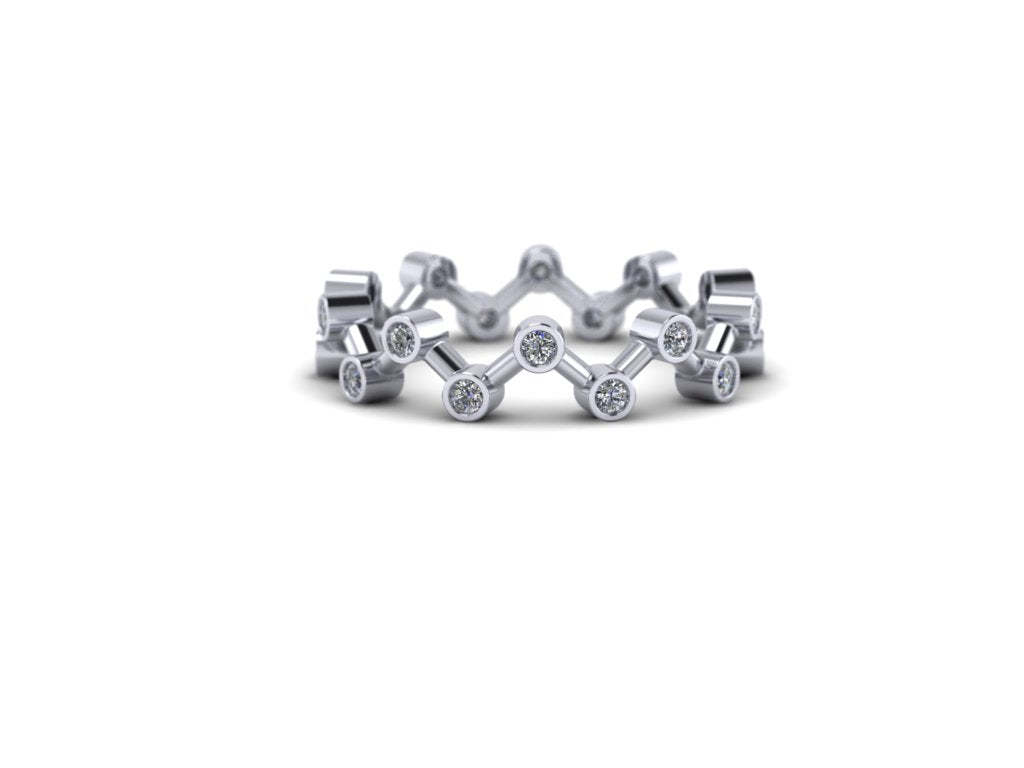 Diamond Dendritic Stacking Ring