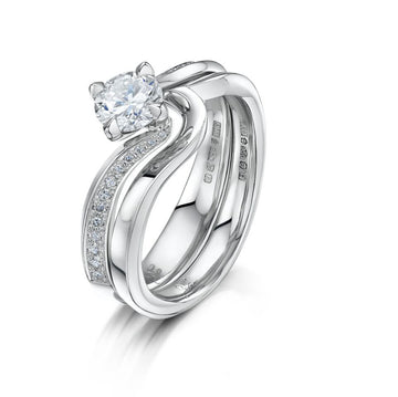 Platinum and Diamond Rain Forest Engagement Ring
