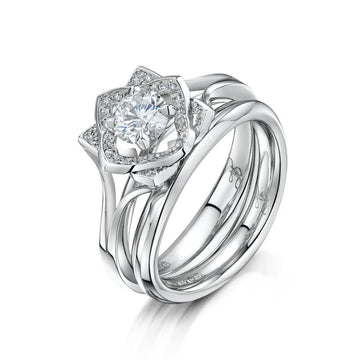 Platinum and Diamond Secret Garden Engagement Ring