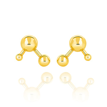 Gold Vermeil Atomic Large Sphere Stud Earrings