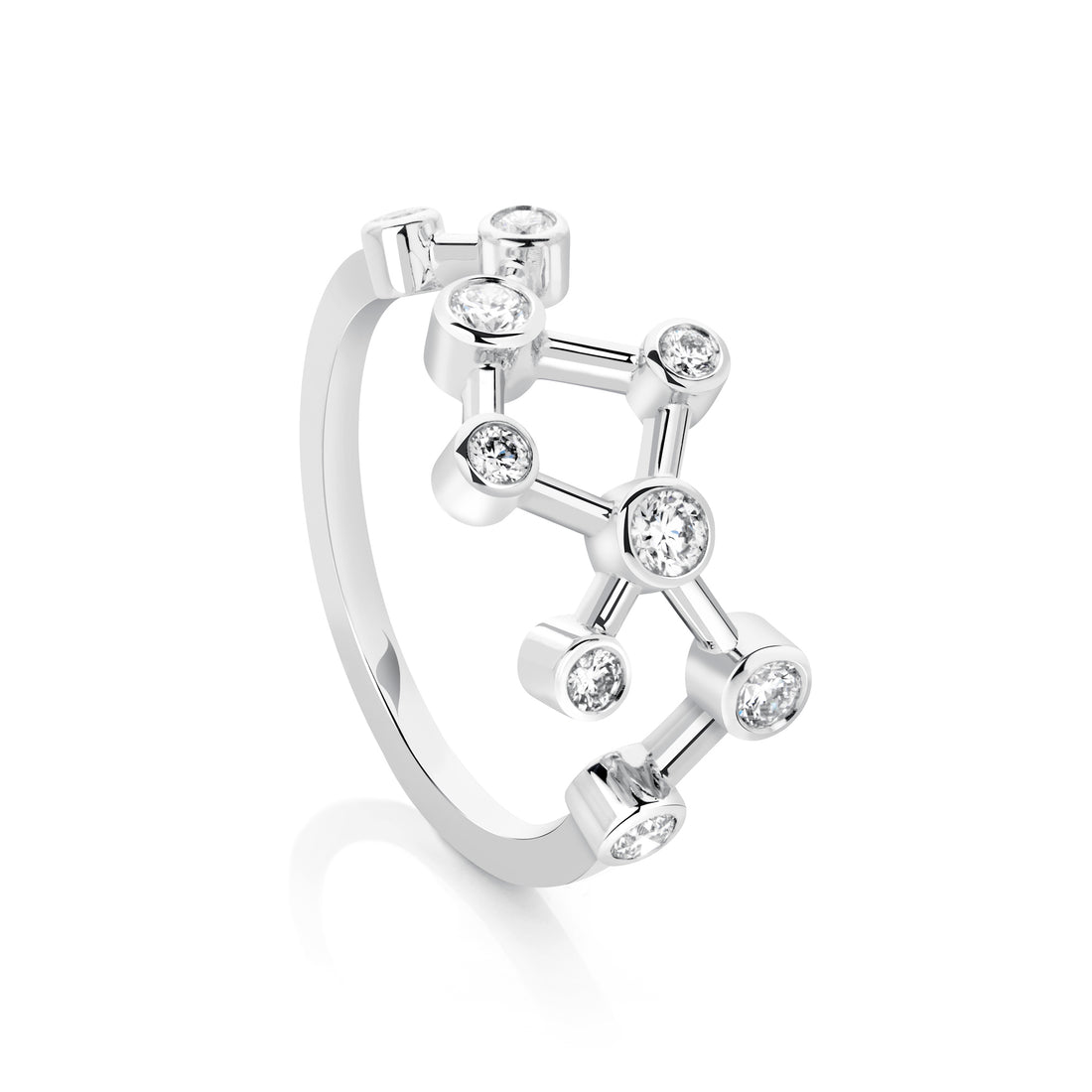 Half Small Diamond Dendritic Ring