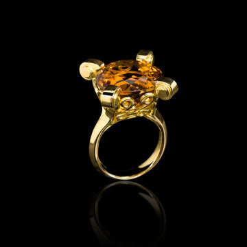 Rococo Citrine Scroll Ring