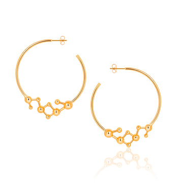 Rose Gold Vermeil Atomic Sphere Hoop Earrings