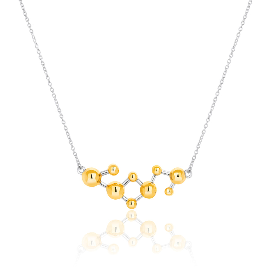 Silver & Gold Vermeil Two Tone Atomic Sphere Necklace