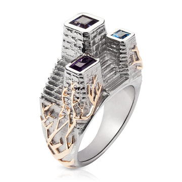 Typhoon Palace Gunmetal Temple Ring