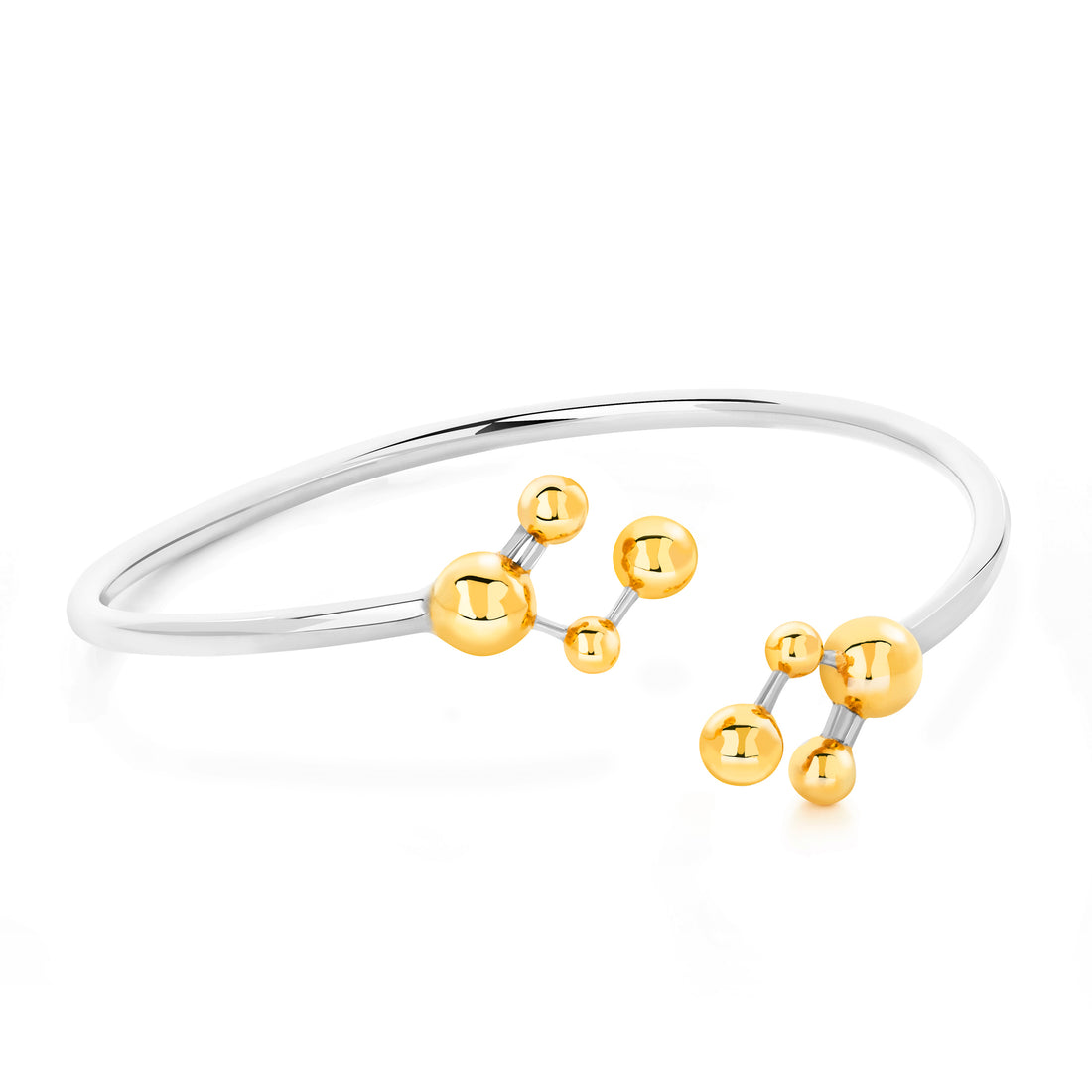 Silver & Gold Vermeil Two Tone Atomic Sphere Bangle