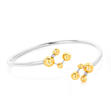 Silver & Gold Vermeil Two Tone Atomic Sphere Bangle